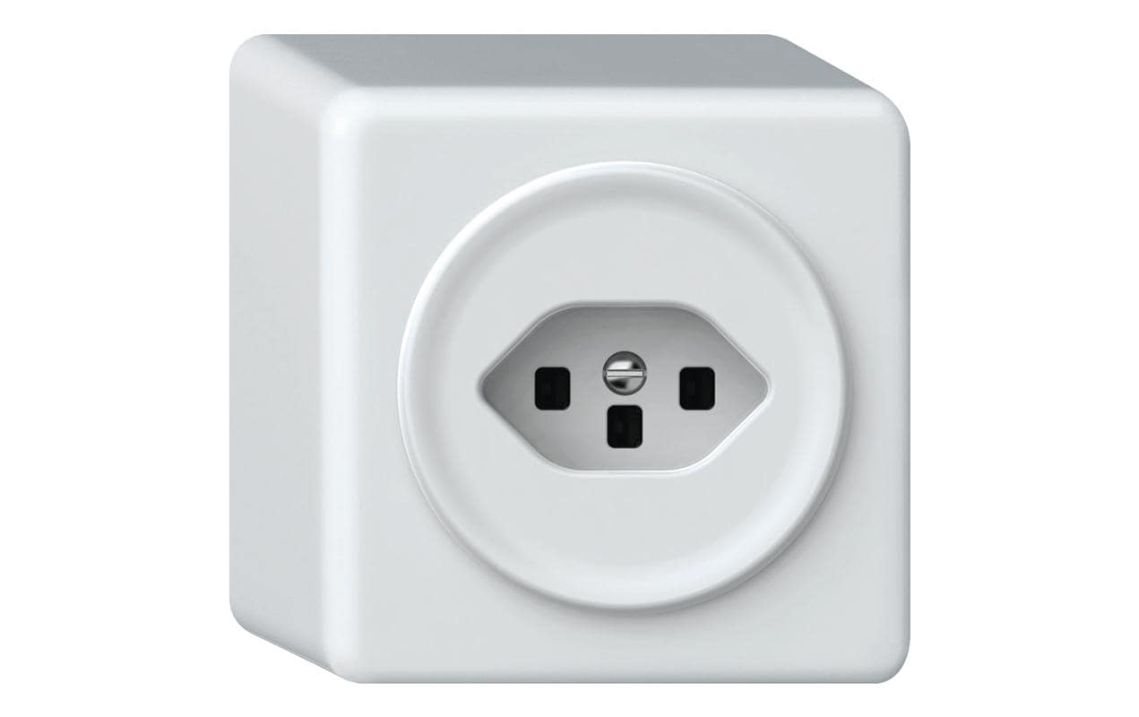 Hager ORIGIN AP Steckdose 1x TYP 23 16A/250V, mit Schraubklemmen, ws