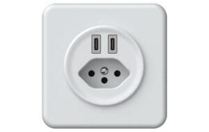 Hager ORIGIN UP Ladesteckdose 2x USB Typ C 20W PD+1x T13, kurzschlfest und überl, ws kaufen Schweiz | Mediatech.ch