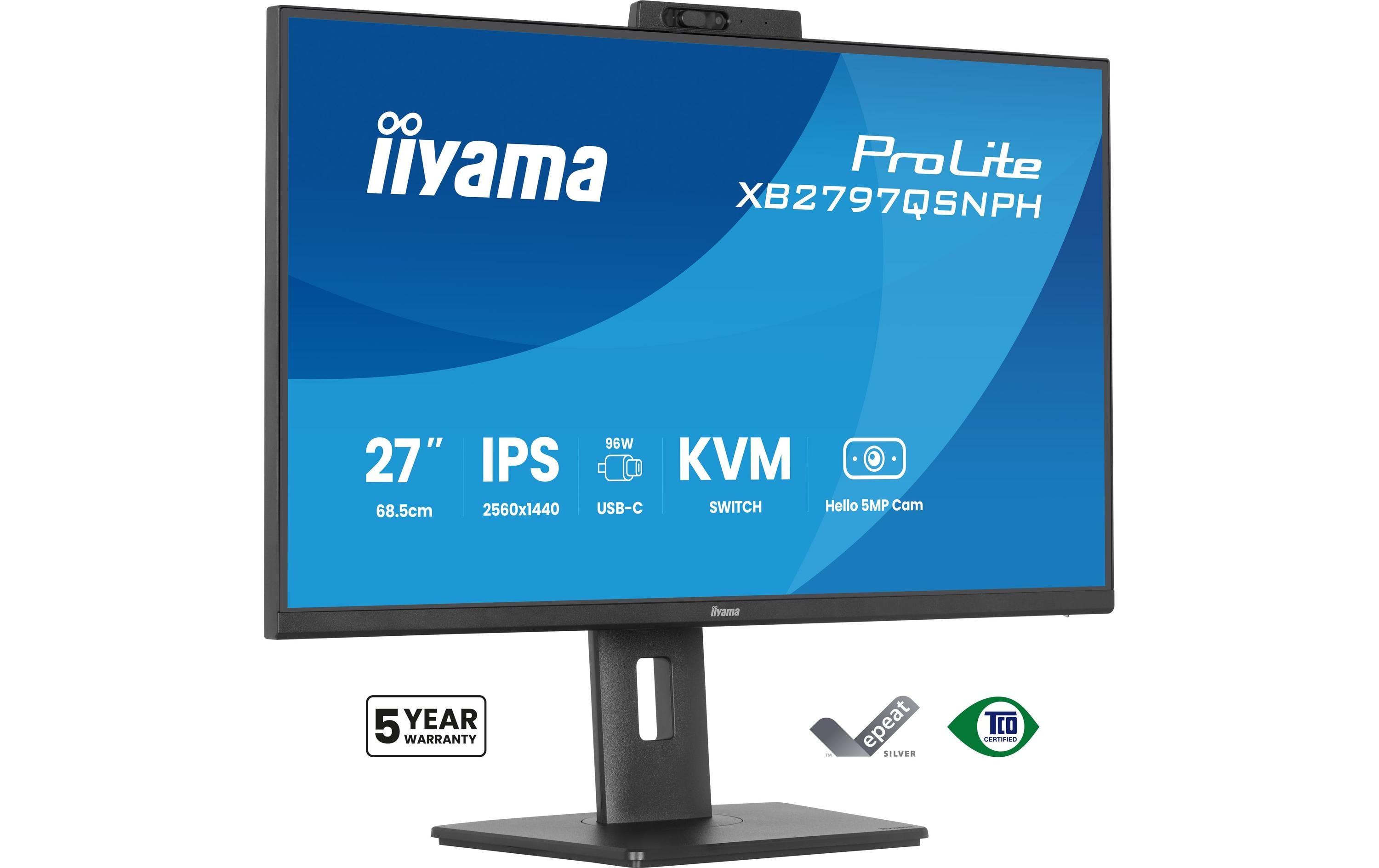 2154289_2 - Mediatech IIYAMA 27 XB2797QSNPH-B1 IPS 2560x1440, Hello Webcam, USB-C Dock