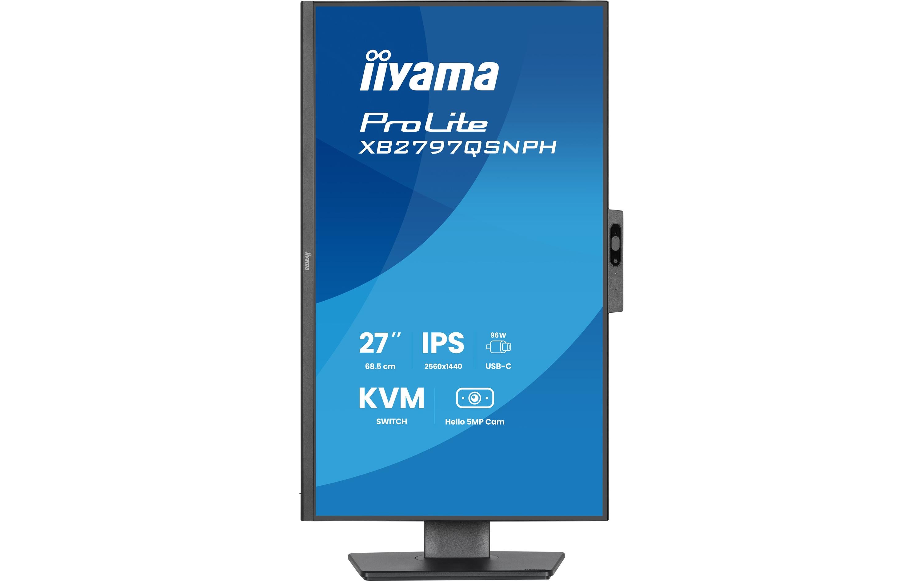 2154289_3 - Mediatech IIYAMA 27 XB2797QSNPH-B1 IPS 2560x1440, Hello Webcam, USB-C Dock