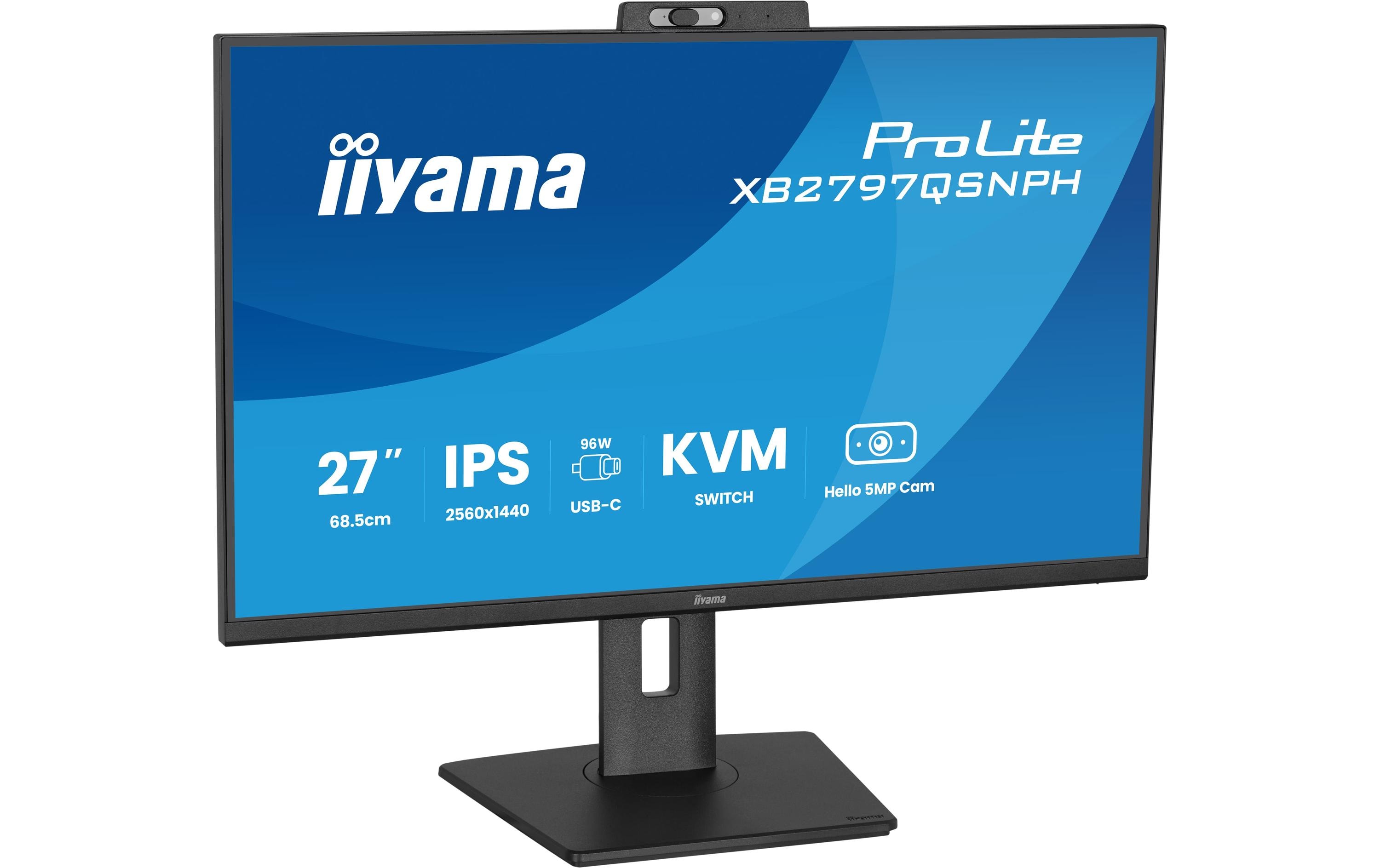 2154289_4 - Mediatech IIYAMA 27 XB2797QSNPH-B1 IPS 2560x1440, Hello Webcam, USB-C Dock