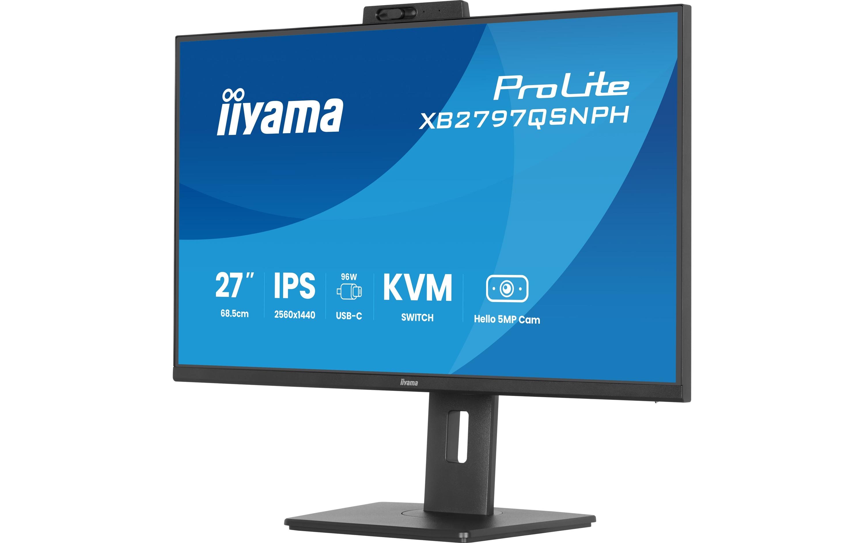 2154289_5 - Mediatech IIYAMA 27 XB2797QSNPH-B1 IPS 2560x1440, Hello Webcam, USB-C Dock