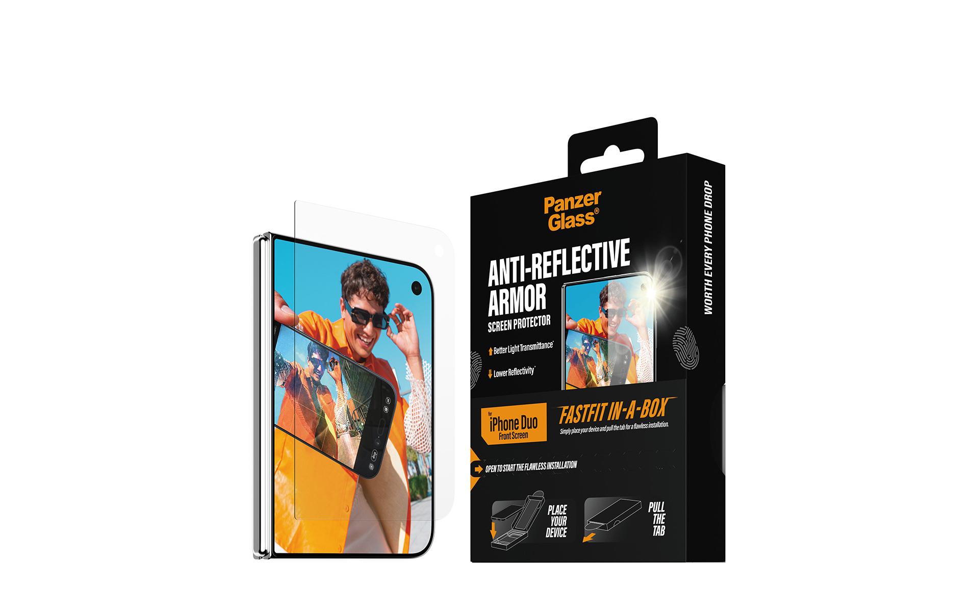 2158219_4 - Mediatech PANZERGLASS Anti-Reflective Glass - FF iPhone Duo (Outside)