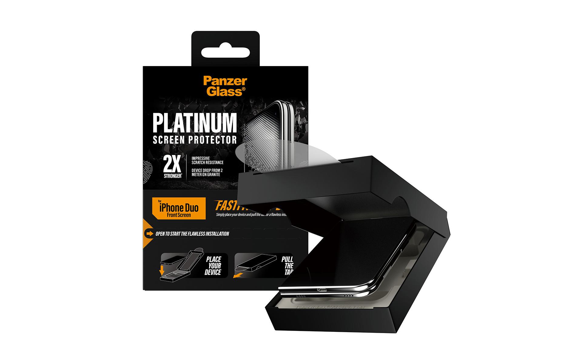 2158248_2 - Mediatech PANZERGLASS Platinum Glass - FF iPhone Duo (Outside)
