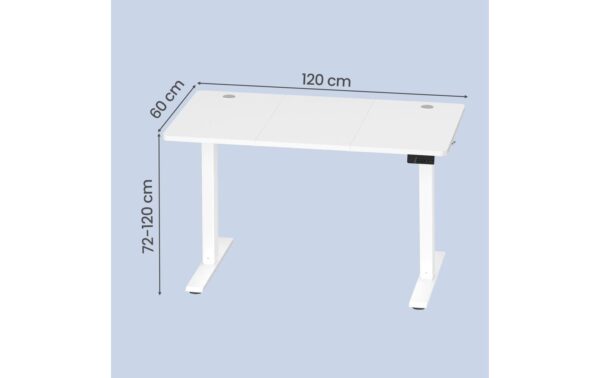2158420_1 - Mediatech Vasagle Stehtisch weiss Kunststoffplatte mit Platte 120x60 cm höhenverst. 72-120cm
