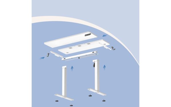 2158420_4 - Mediatech Vasagle Stehtisch weiss Kunststoffplatte mit Platte 120x60 cm höhenverst. 72-120cm