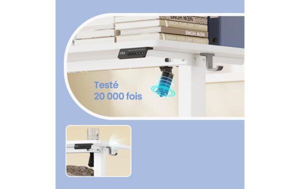 2158420_5 - Mediatech Vasagle Stehtisch weiss Kunststoffplatte mit Platte 120x60 cm höhenverst. 72-120cm