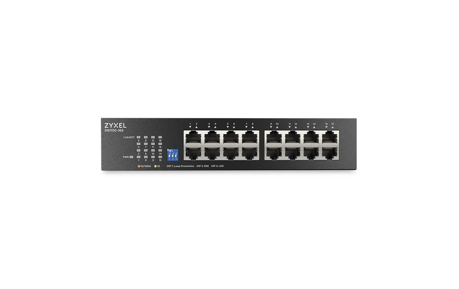 2159082_1 - Mediatech ZyXEL GS1100-16 v4: Gigabit-Switch unmanaged, lüfterlos