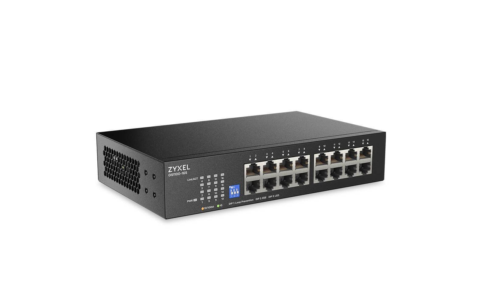 2159082_2 - Mediatech ZyXEL GS1100-16 v4: Gigabit-Switch unmanaged, lüfterlos