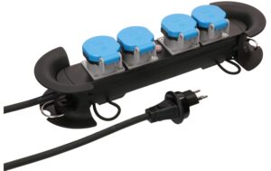 Steckdosenleiste Construct Line 4x Typ 13 IP55 schwarz/blau 10m