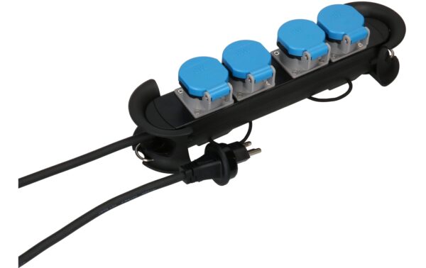 Max Hauri Steckdosenleiste Construct Line 4x Typ 23 IP55 schwarz/blau 5m kaufen | Mediatech.ch