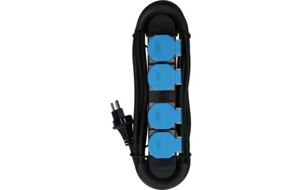 Steckdosenleiste Construct Line 4x Typ 23 IP55 schwarz/blau 5m