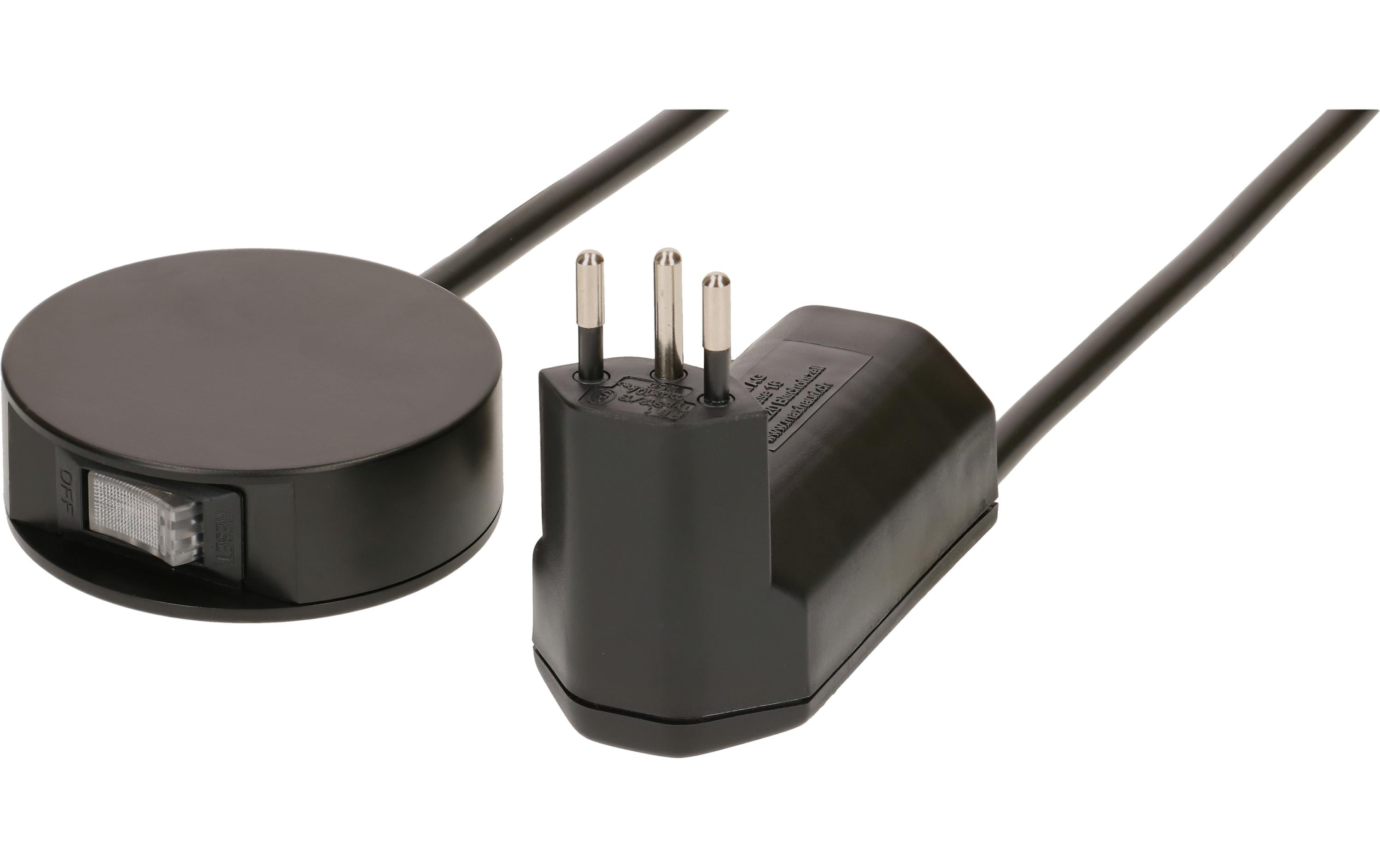 Max Hauri Zwischenstecker Typ 12 / Typ 13 schwarz mit externem Schalter kaufen | Mediatech.ch