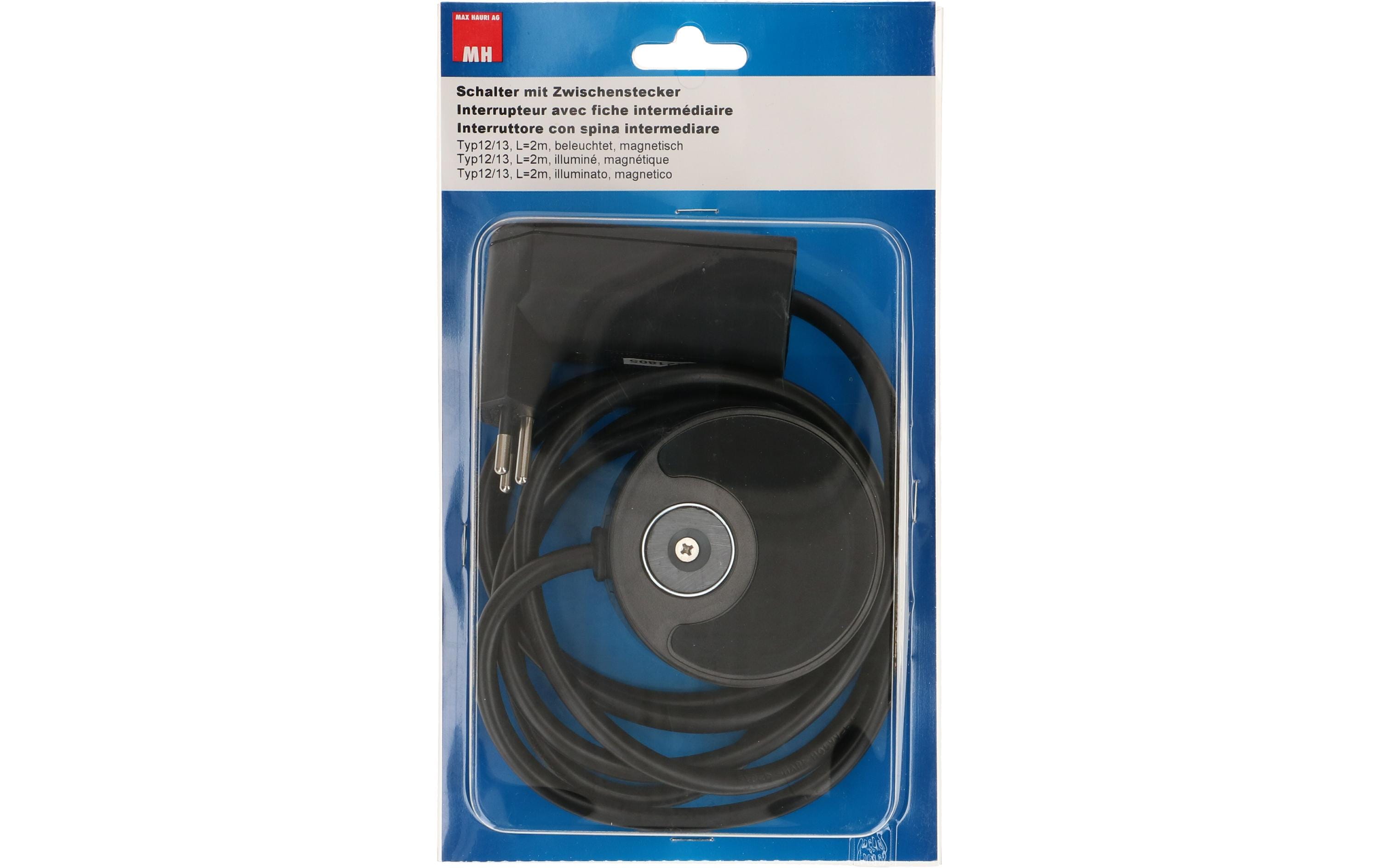 2159849_1 - Mediatech Zwischenstecker Typ 12 / Typ 13 schwarz mit externem Schalter