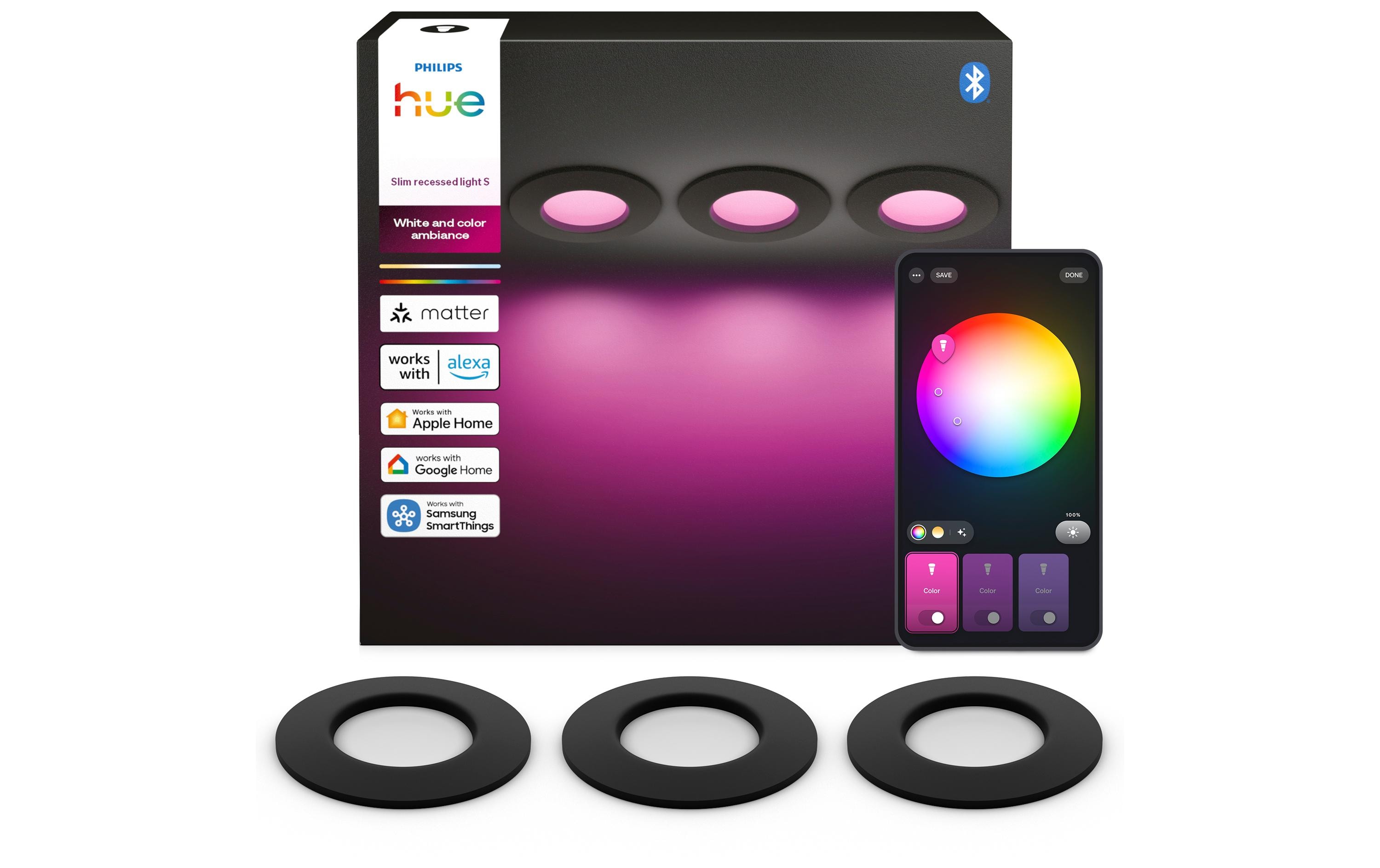 2162643 - Mediatech Philips Hue WCA Slim Recessed Light S x3-Black kaufen Schweiz | Mediatech.ch