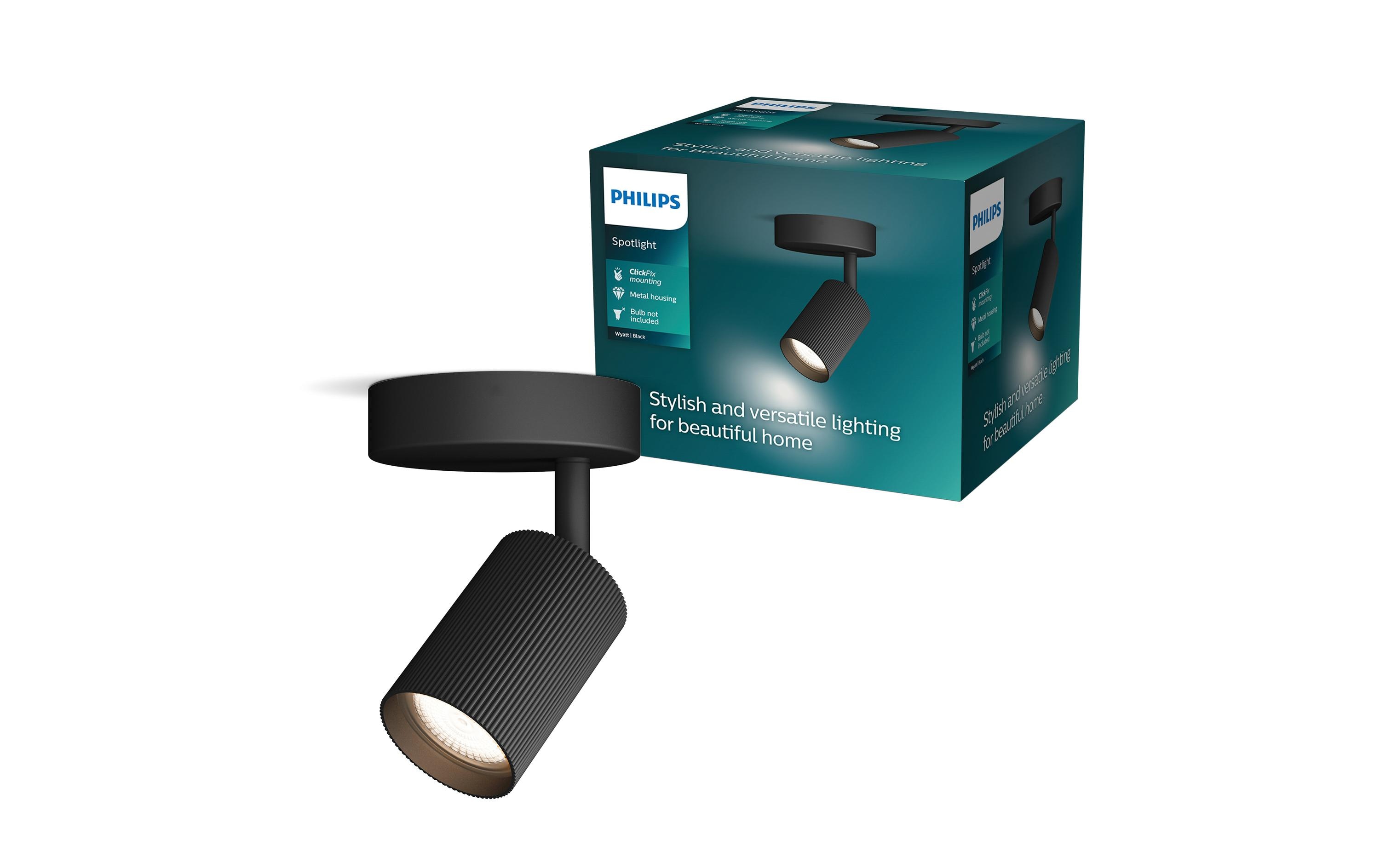 Philips Wyatt Aufbauspot 1er ohne Leuchtmittel GU10, schwarz kaufen Schweiz | Mediatech.ch