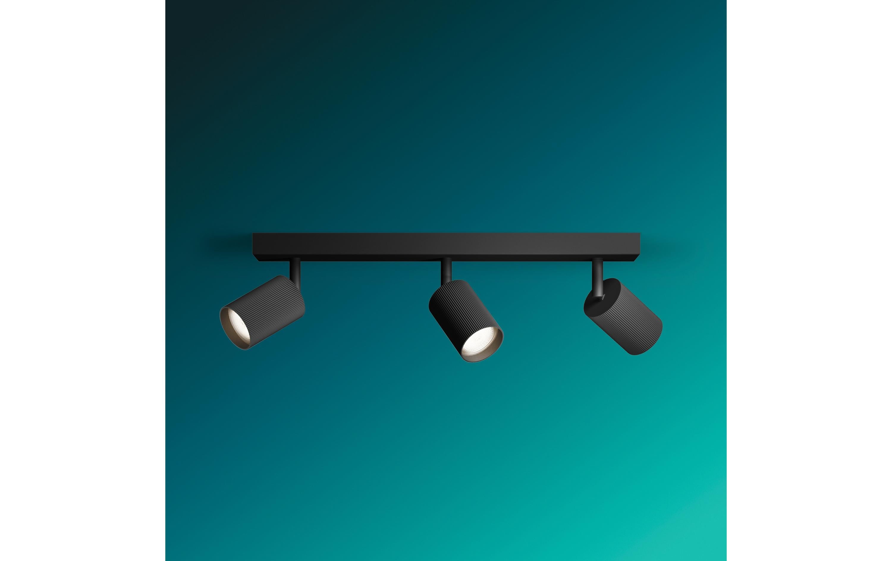 2162649_1 - Mediatech Philips Wyatt Aufbauspot 3er Balken ohne Leuchtmittel GU10, schwarz