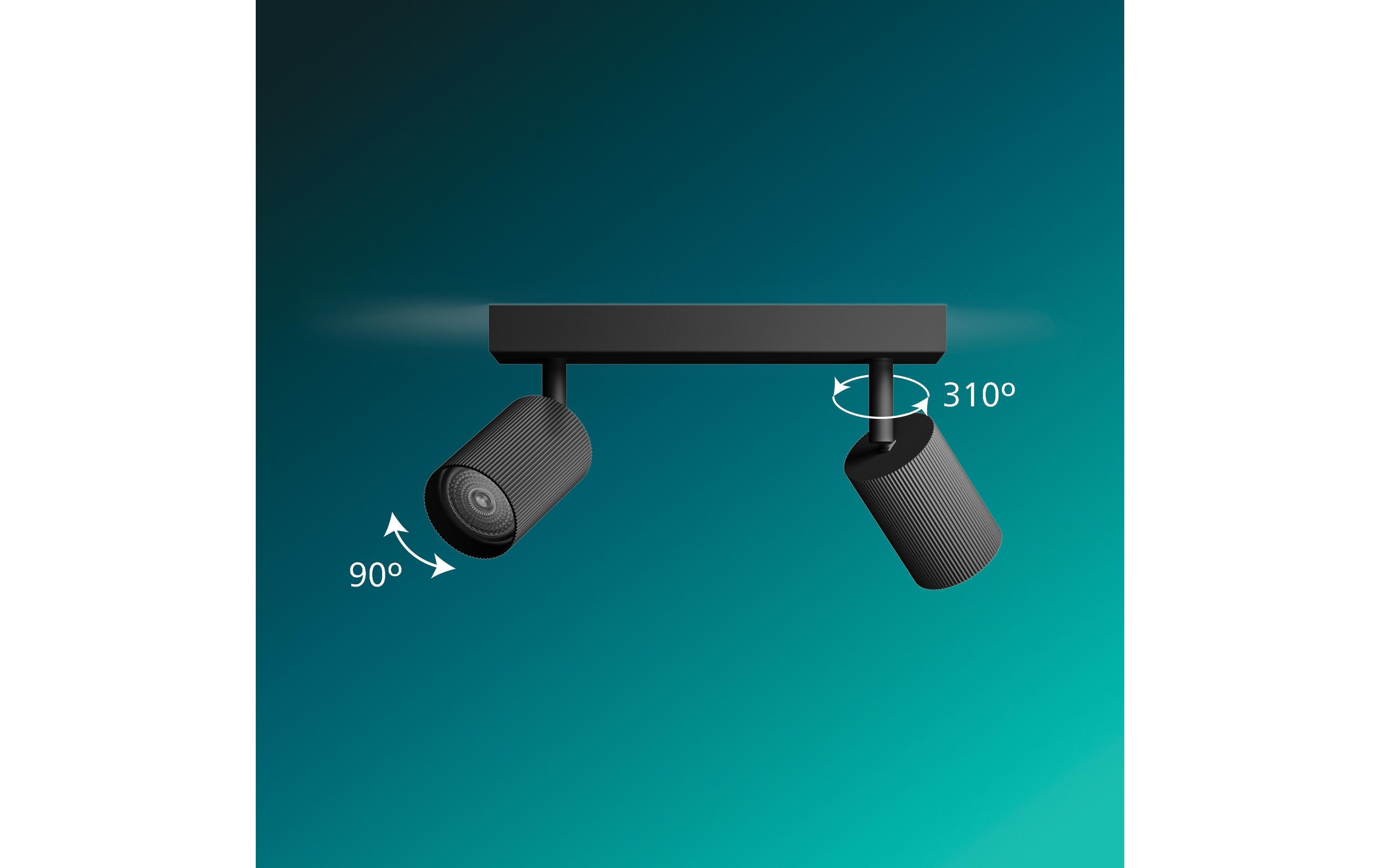 2162649_4 - Mediatech Philips Wyatt Aufbauspot 3er Balken ohne Leuchtmittel GU10, schwarz