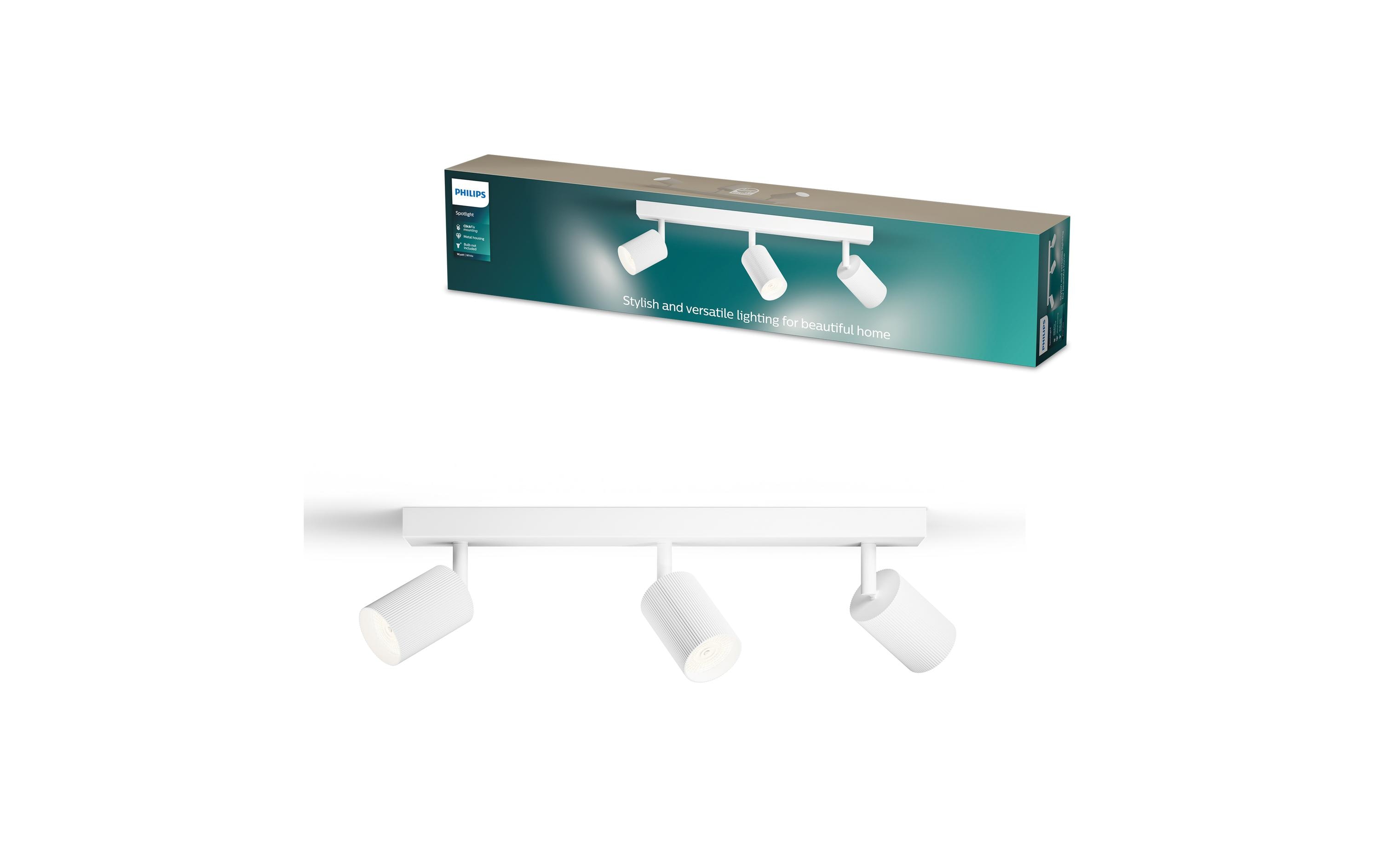 Philips Wyatt Aufbauspot 3er Balken ohne Leuchtmittel GU10, weiss kaufen Schweiz | Mediatech.ch