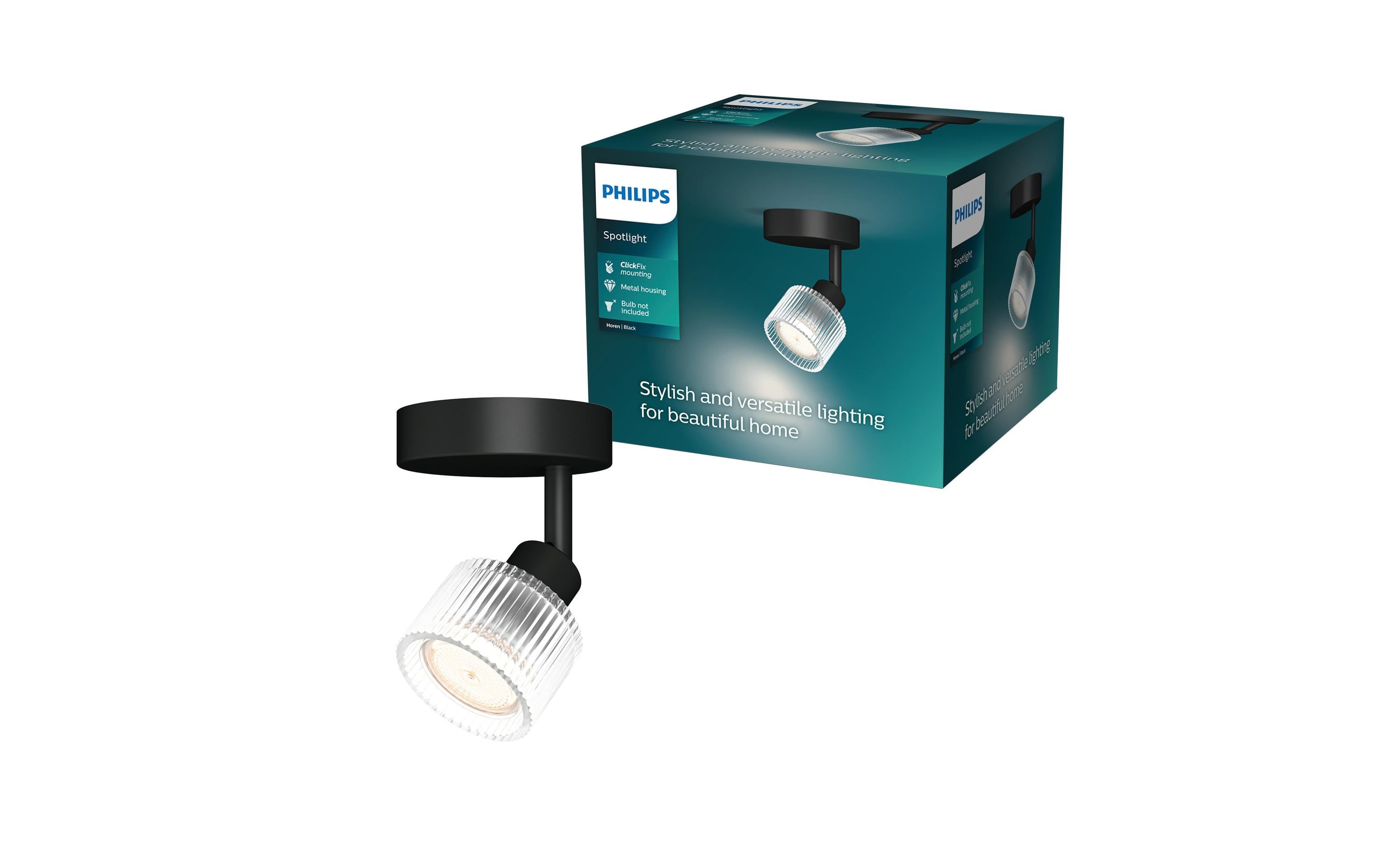 Philips Horen Aufbauspot 5W ohne Leuchtmittel GU10, schwarz kaufen Schweiz | Mediatech.ch
