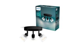 Philips Horen Aufbauspot 3x5W plate ohne Leuchtmittel GU10, schwarz