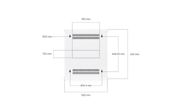 2163785_8 - Mediatech Ubiquiti Wandschrank 12HE 450mm tief, perf mit Lüfter