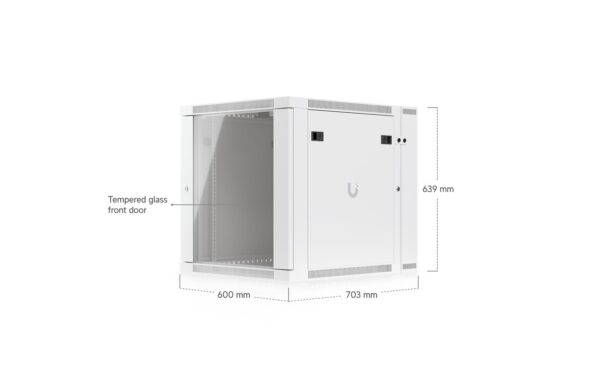 2163790_4 - Mediatech Ubiquiti Wandschrank 12HE 600mm swing Glas mit Lüfter