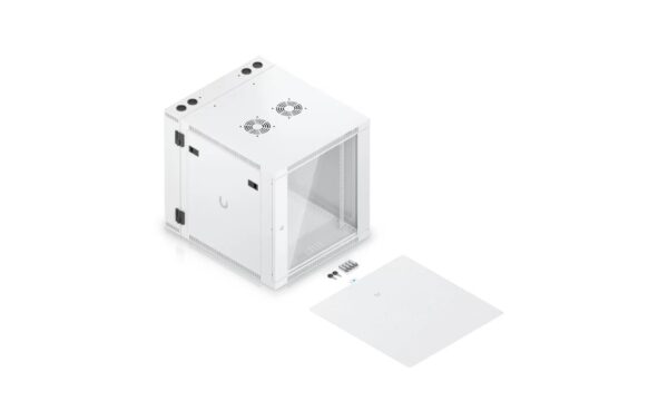 2163790_5 - Mediatech Ubiquiti Wandschrank 12HE 600mm swing Glas mit Lüfter