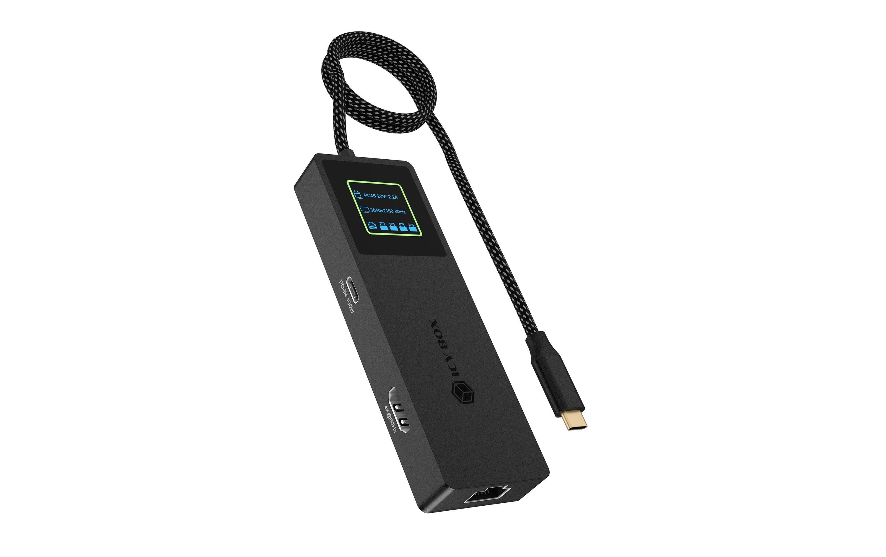 RAIDSONIC ICY BOX IB-DK4038-LCD Dockingstation USB Type-C 7in1 Dockingstation mit LCD-Disp kaufen | Mediatech.ch