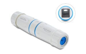 Delock Kabelverbinder RJ45 zu RJ45 Cat.6A M23.5 x 1.5 mm, weiss, IP68 kaufen Schweiz | Mediatech.ch