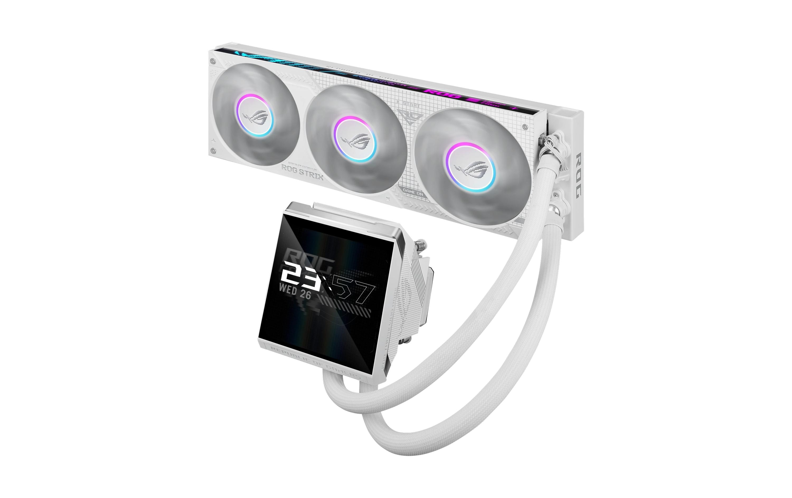 Asus ROG STRIX LC IV 360 ARGB LCD WHT Liquid CPU Cooler, IPS LCD, 3x120mm ARGB kaufen Schweiz | Mediatech.ch