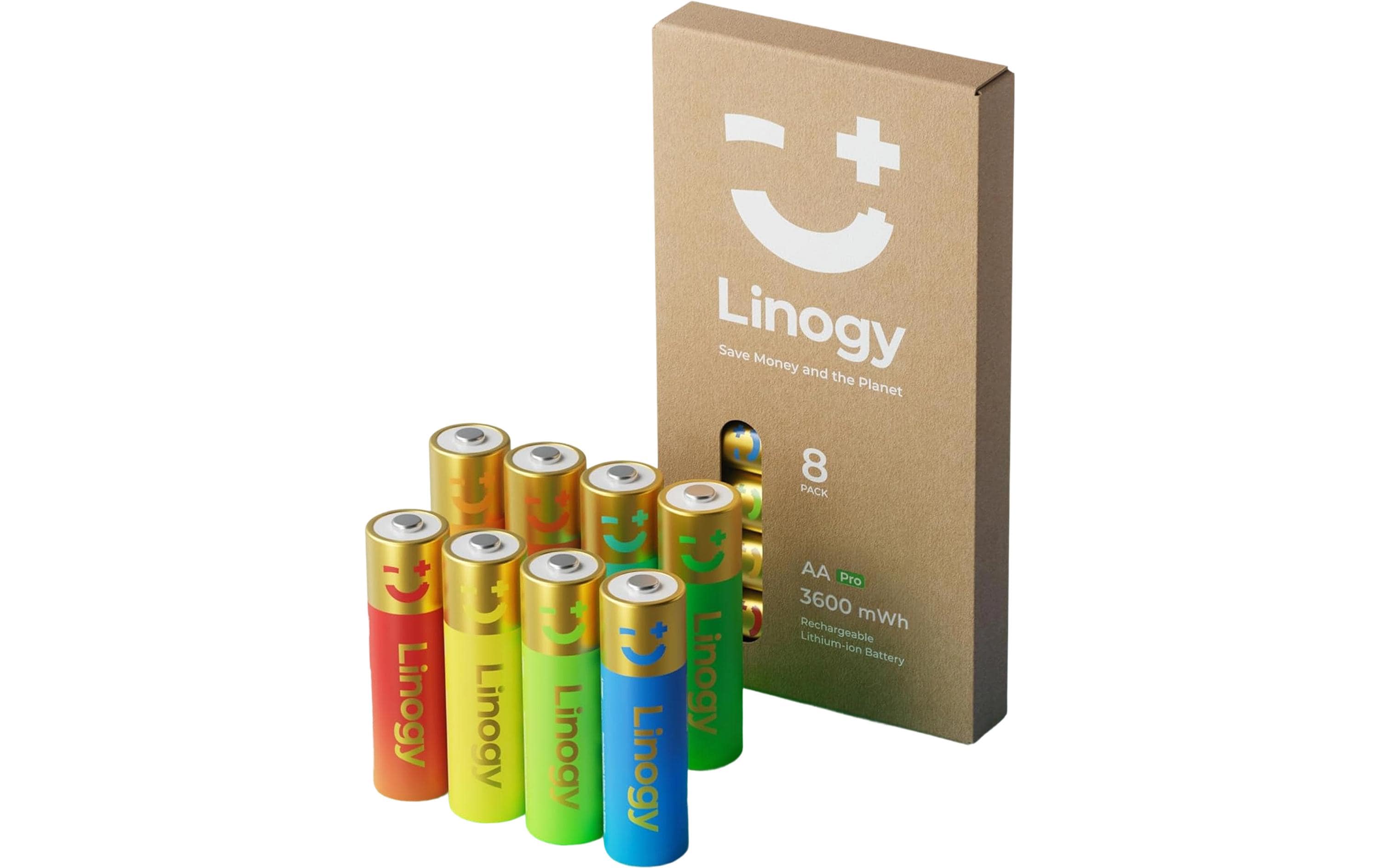 Linogy AA Lithium Akkus 8 Stück Wiederaufladbare 1.5V AA Akkus