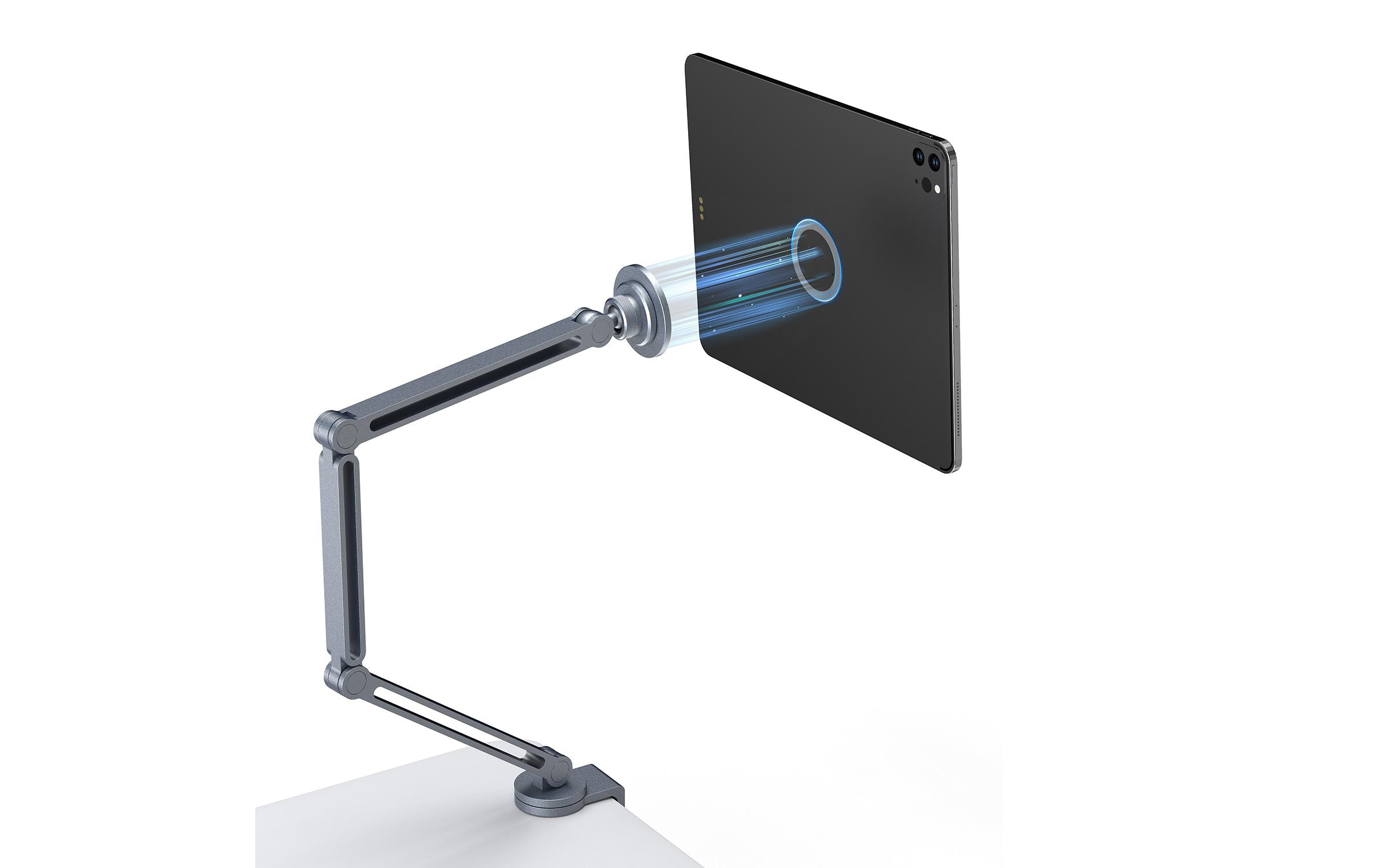 2169044_1 - Mediatech 4SMARTS Halterung ErgoPro Desk Clamp, Grau Magnetisch, Tablet/Smartphone