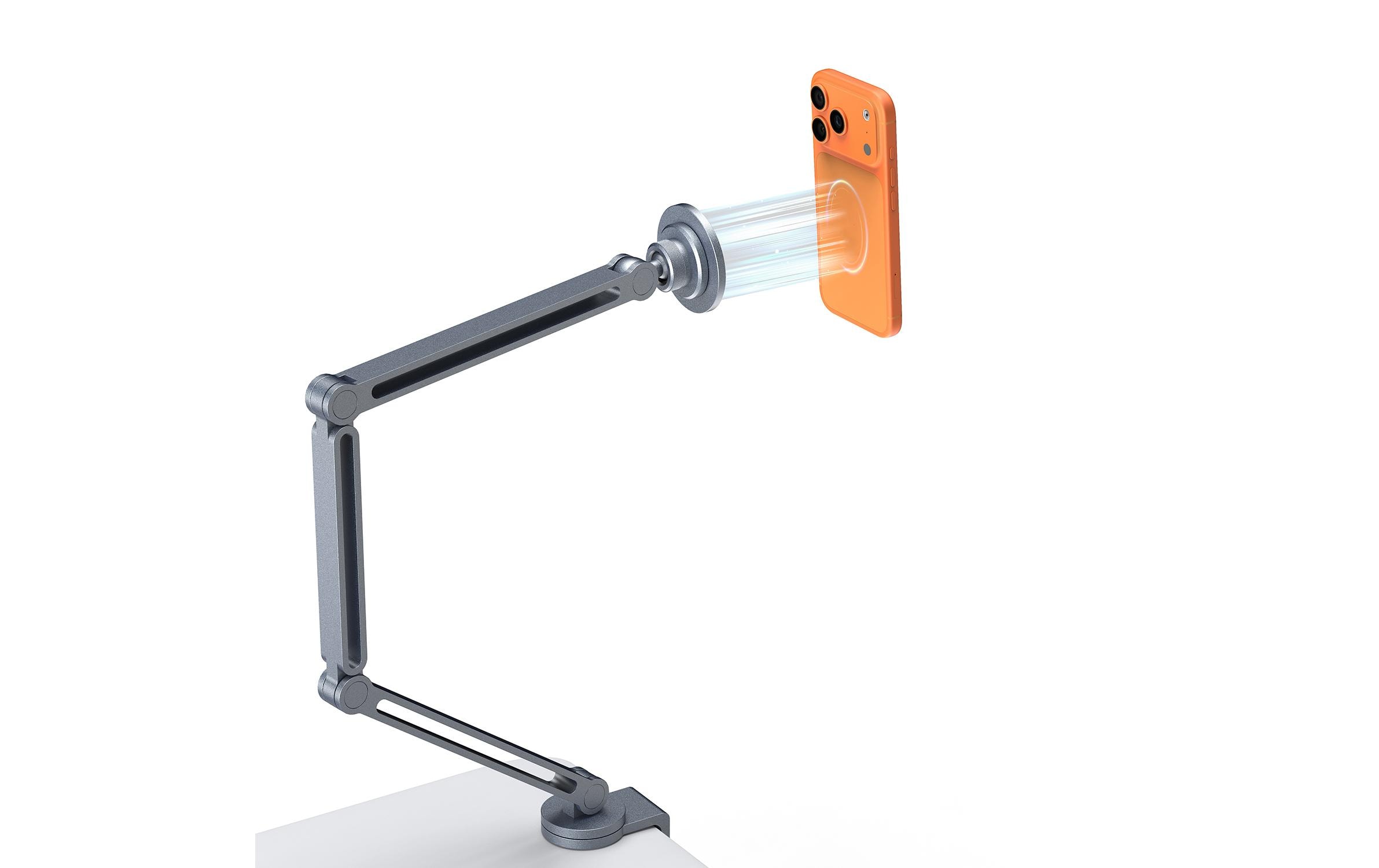 2169044_3 - Mediatech 4SMARTS Halterung ErgoPro Desk Clamp, Grau Magnetisch, Tablet/Smartphone