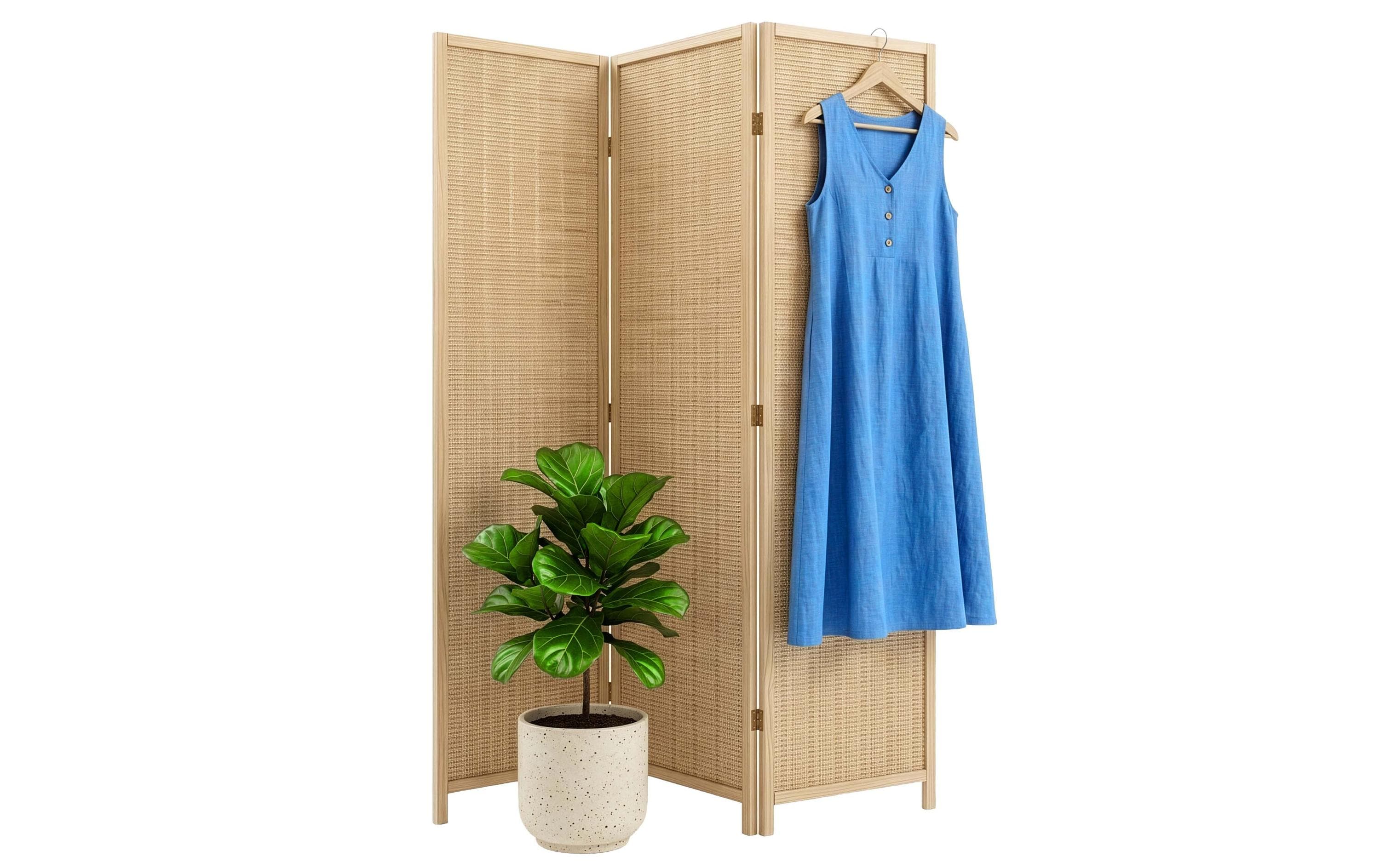 relaxdays Paravent Bambus, 3-teilig, Natur