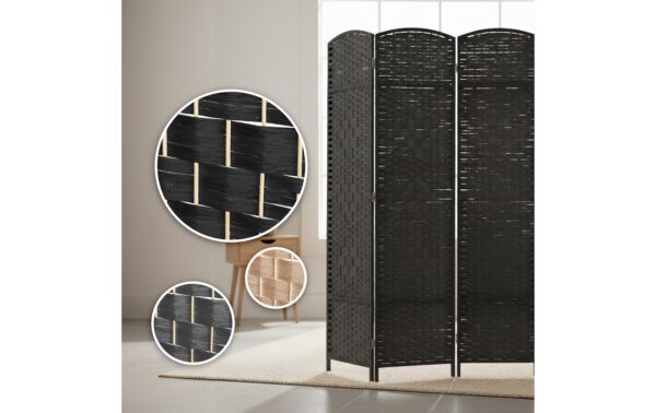 2173708_2 - Mediatech relaxdays Paravent Holz, 3-teilig, Schwarz