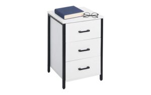 relaxdays Beistelltisch 3 Schubladen H x B x T: ca. 60 x 40 x 40 cm, Weiss