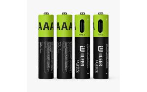 IILEER AAA Lithium Akkus 500mAh 4 Stück Wiederauflaudbar Akkubatterie 1.5V USB-C kaufen Schweiz | Mediatech.ch