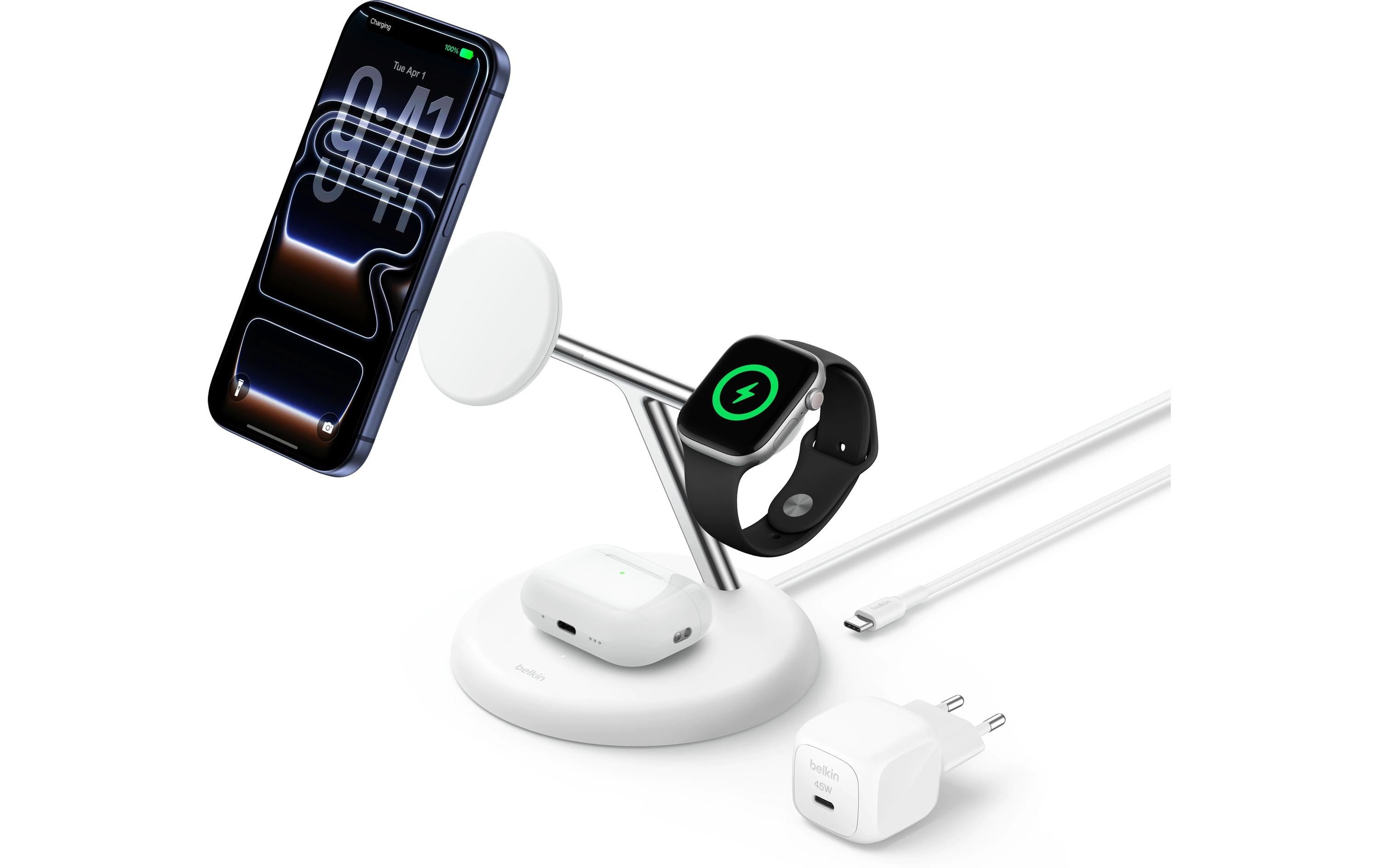 BELKIN UltraCharge 25W Qi2 3-in-1, 25W, Qi2, weiss kaufen Schweiz | Mediatech.ch