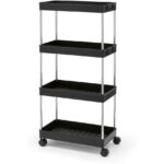 EASYmaxx Rollregal 85cm schwarz 4 Ebenen