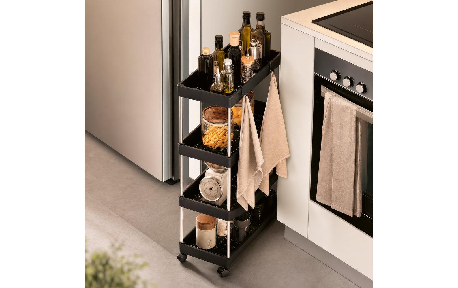 2188176_4 - Mediatech EASYmaxx Rollregal 85cm schwarz 4 Ebenen