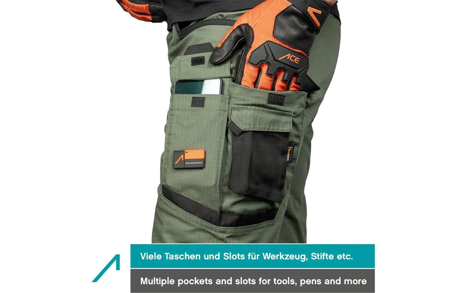 2188323_1 - Mediatech ACE Constructor Herren-Arbeitshose lang lang - Oliv - 66