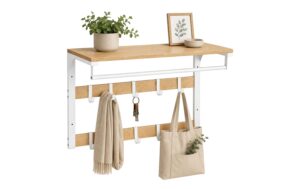 Relaxdays Wandgarderobe 3 in 1 Weiss/Eiche, 65 cm kaufen Schweiz | Mediatech.ch