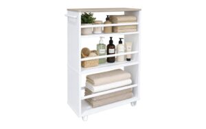 Relaxdays Nischenwagen 4 Ablagen Weiss/Braun kaufen Schweiz | Mediatech.ch