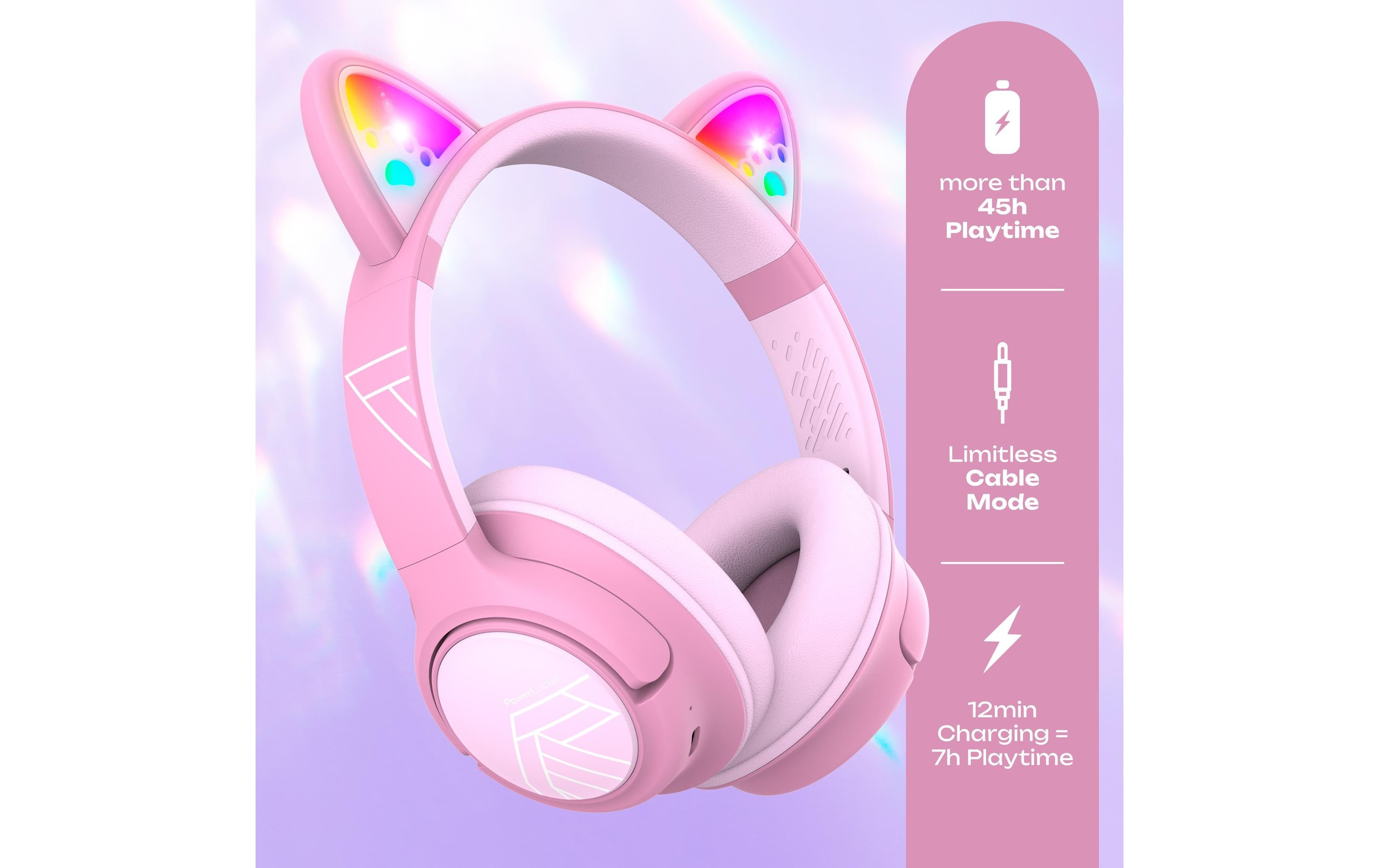 2192213_2 - Mediatech PowerLocus Bobo Kabellos, Over-Ear, für Kinder, Rosa