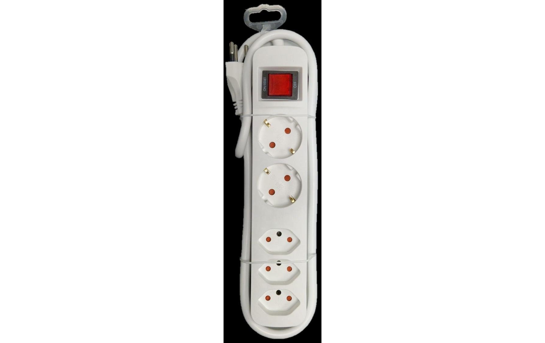 2194474 - Mediatech Schönenberger Steckdosenleiste CH/Schuko 1.5m Kabel int. Leuchtschalter, ws kaufen Schweiz | Mediatech.ch