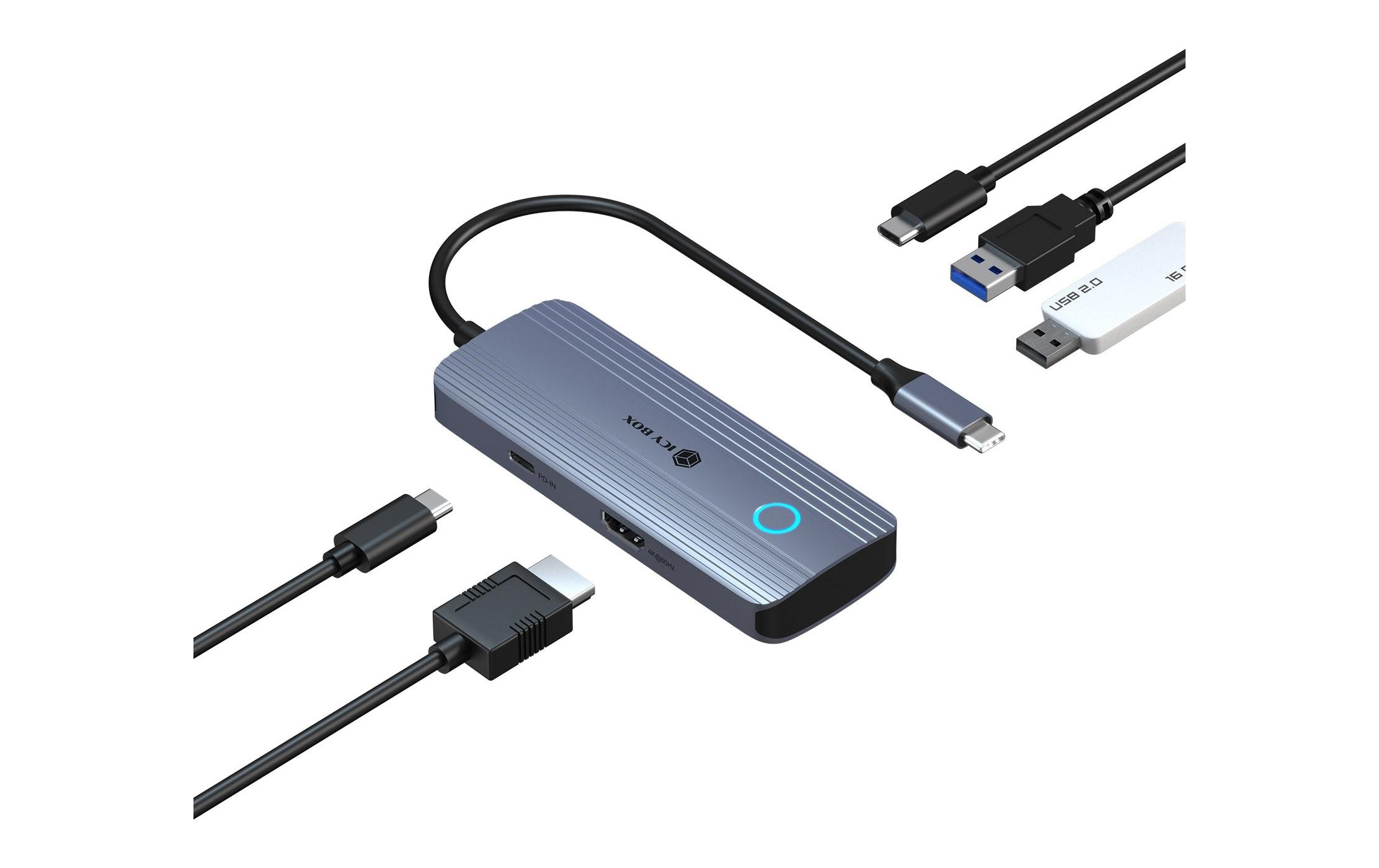 RAIDSONIC ICY BOX IB-DK4081-SO-LCD Dockingstation USB Type-C 5in1 Dockingstation mit LCD-Disp kaufen | Mediatech.ch