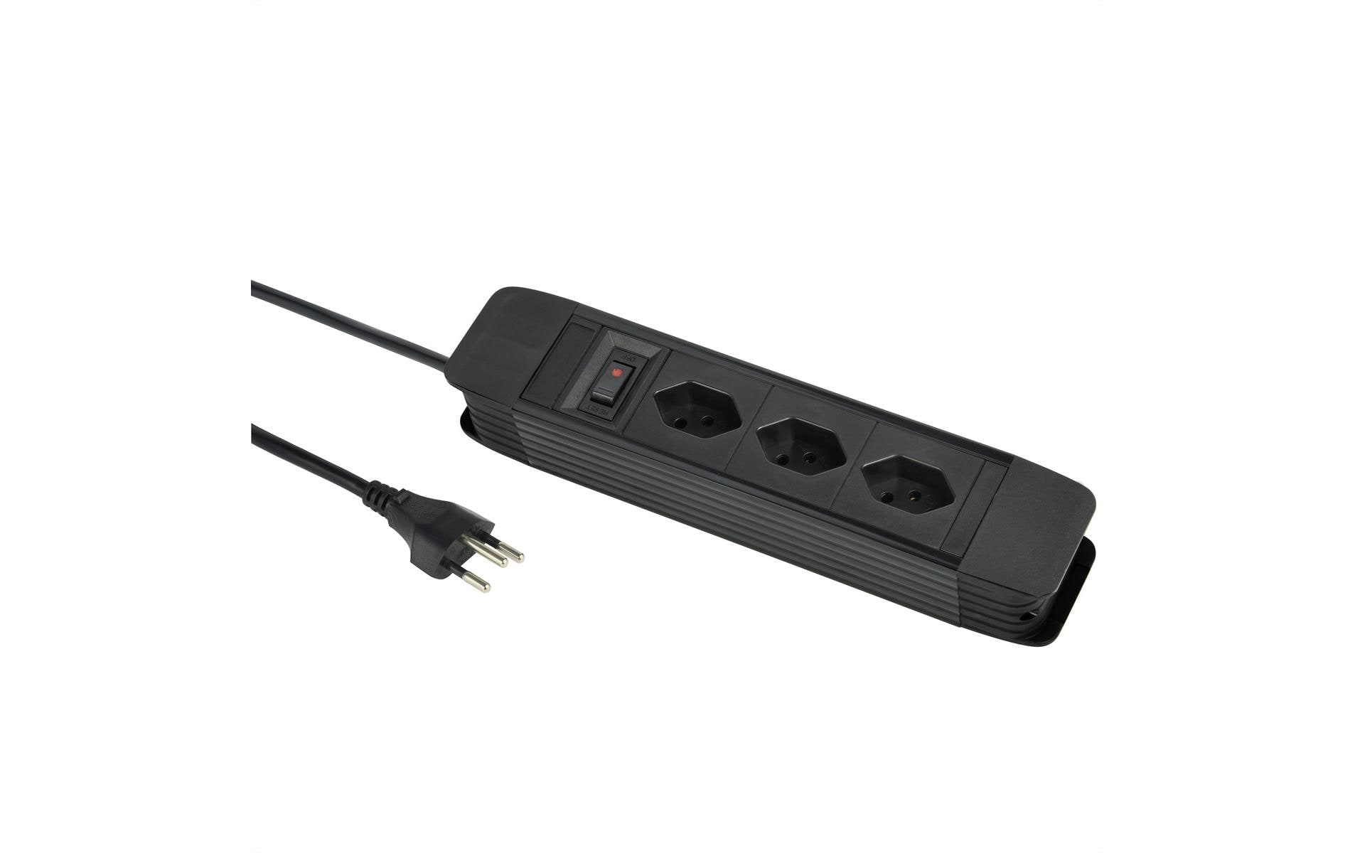 2195524 - Mediatech Schönenberger Steckdosenleiste PRINCIPIO 3xT13, 5m Kabel, schwarz kaufen Schweiz | Mediatech.ch