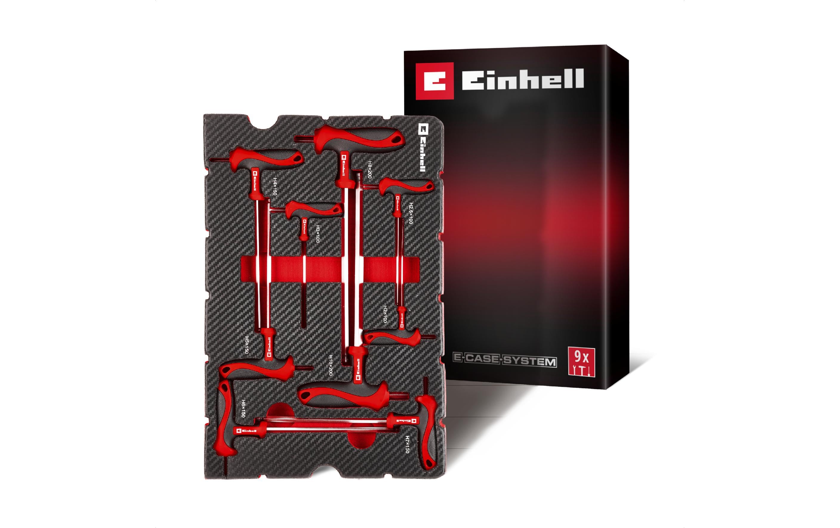 Einhell Werkzeug-Pad T-Griff-Schraub. E-Case Einleger, 9-tlg.