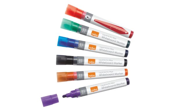Nobo Liquid Ink Boardmarker (6) Gleichmässiger, satter Tintenfluss kaufen | Mediatech.ch